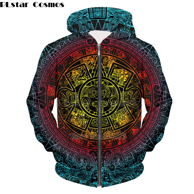 Новинка 2018 модные мужские 3d толстовки PLstar Cosmos худи Майя Тотем в ретро стиле с