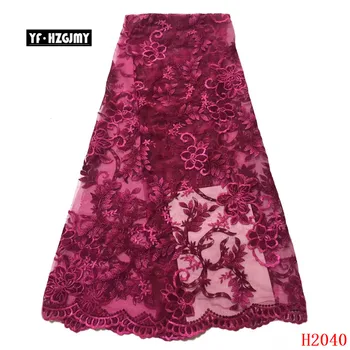 

YF HZGJMY 2019 wholesale high quality lace fabric french embroidered tulle lace for wedding evening dress free shipping A2040
