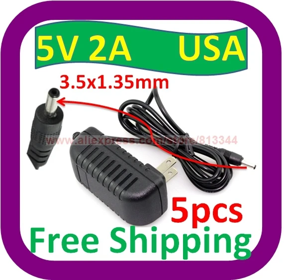 5 pcs Free Shipping 2A New AC Power Adapter Home Wall Charger for Cruz