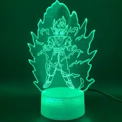 Новинка свет Dragon Ball Z Goku Супер Saiyan рисунок офис дома деко лампа подарок для детей 3D иллюзия светодиодный ночник лампа