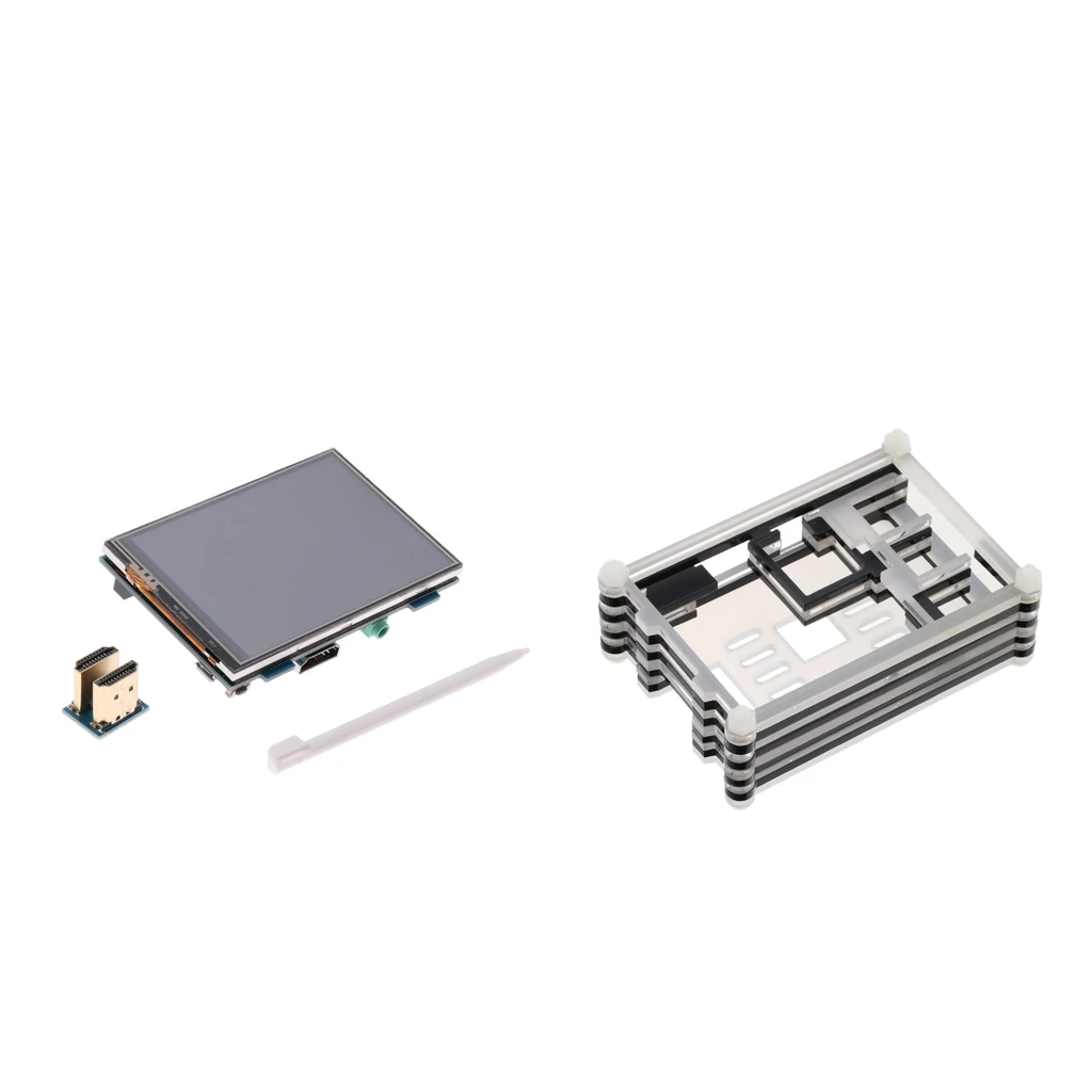 LCD Display 3.5'' Monitor HDMI Module +9 Layer Acrylic Case for Raspberry Pi