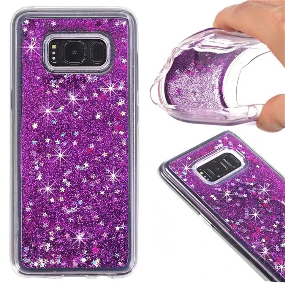 Pelicula жидкость зыбучие пески блеск для samsung Galaxy S8 плюс S7 край крышки Гибридный