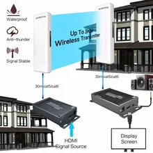 Wireless 1080P HDMI Extender With 3.5mm Audio Extractor IR Control Support POE Function Outdoor 3KM Indoor 300m Wireless TX RX