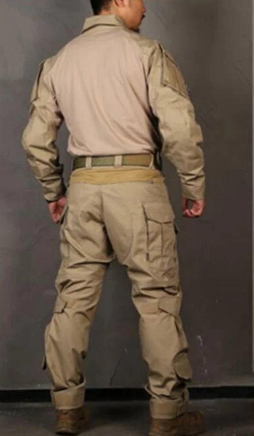 Новинка, Emerson BDU G3 CB KH FG WG, Боевая форма, рубашка, штаны и наколенники, военная армейская форма, костюмы из серого цвета - Цвет: KH