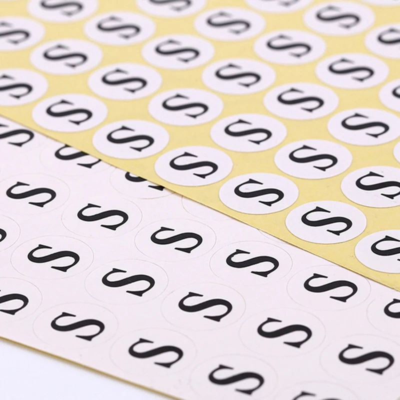 Clothing Size Circular Self Adhesive Label Badge Sticker With Strong High Temperature Resistance Waterproof And Easy To Tear Off, decorative stickers,self adhesive stickers,adhesive stickers