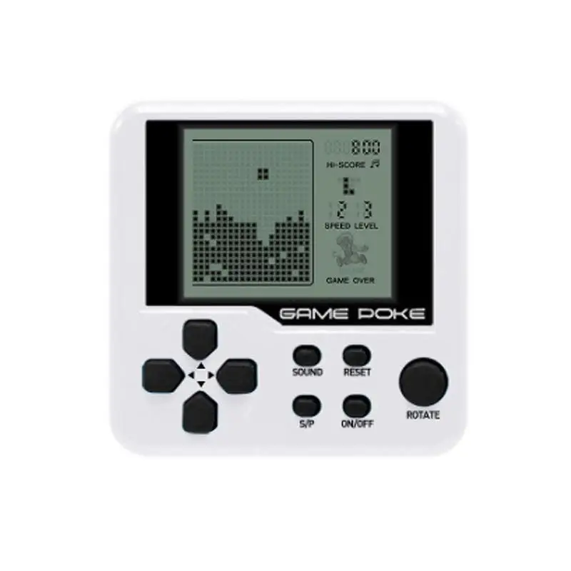 ABS Classic Games Child Tetris Pocket Game Consoles Portable Mini Electronic Pet Games Machine Tetris Brick Gaming Keychain Toys
