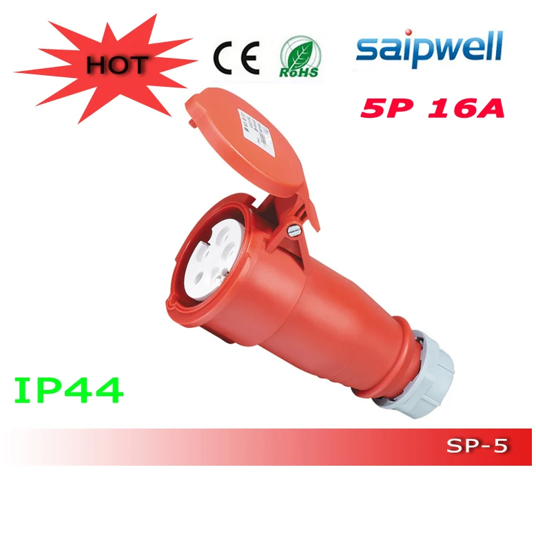 

SAIP SAIPWELL HOT Sale IP44 16A 400V 3P+E+N Industrial female plug (Connector) SP5