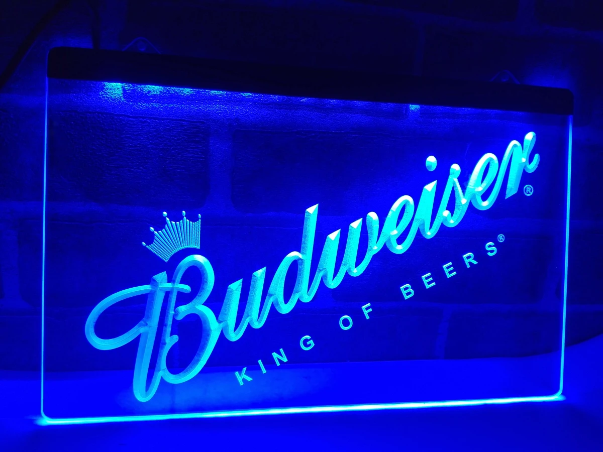 LA002-пиво budweiser Bar Pub Club светодиодный неоновый свет Знак Домашний Декор ремесла