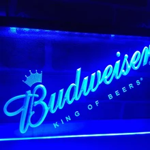 LA002-пиво budweiser Bar Pub Club светодиодный неоновый свет Знак Домашний Декор ремесла