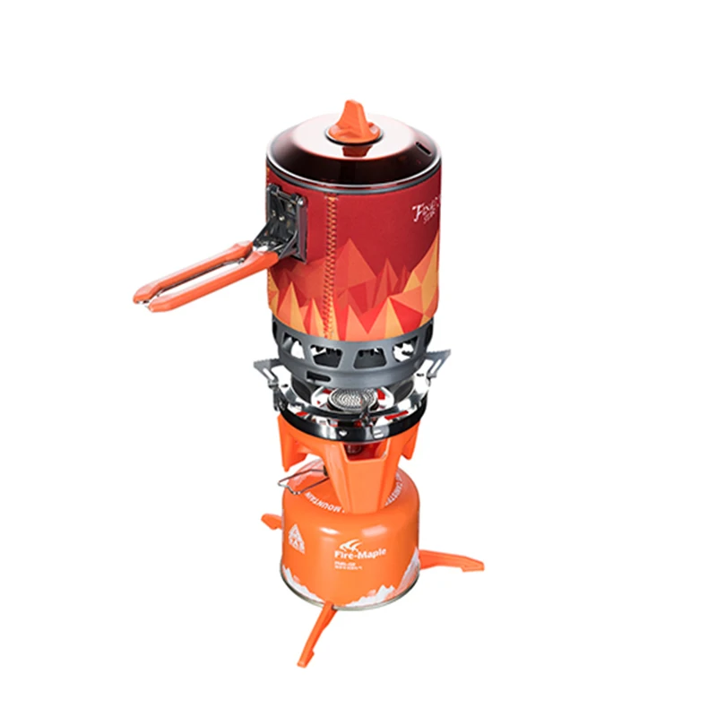 Fire Maple система приготовления пищи Открытый Отдых Туризм Туристическое оборудование духовка портативный лучший Пропан газовая плита набор FMS-X3 0.8L горшок - Цвет: Orange