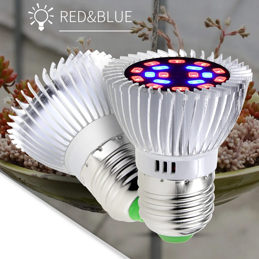 

WENNI E27 Grow LED Light For Plant E14 Greenhouse Tent Full Spectrum LED Bulb 18W Phyto Lamp LED Indoor Growing Lamp Hydroponics