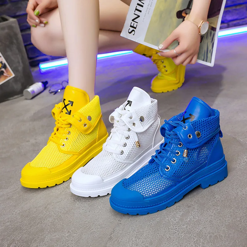 

2019 summer new style simple and simple candy color casual shoes women mesh breathable comfortable personality flat shoes