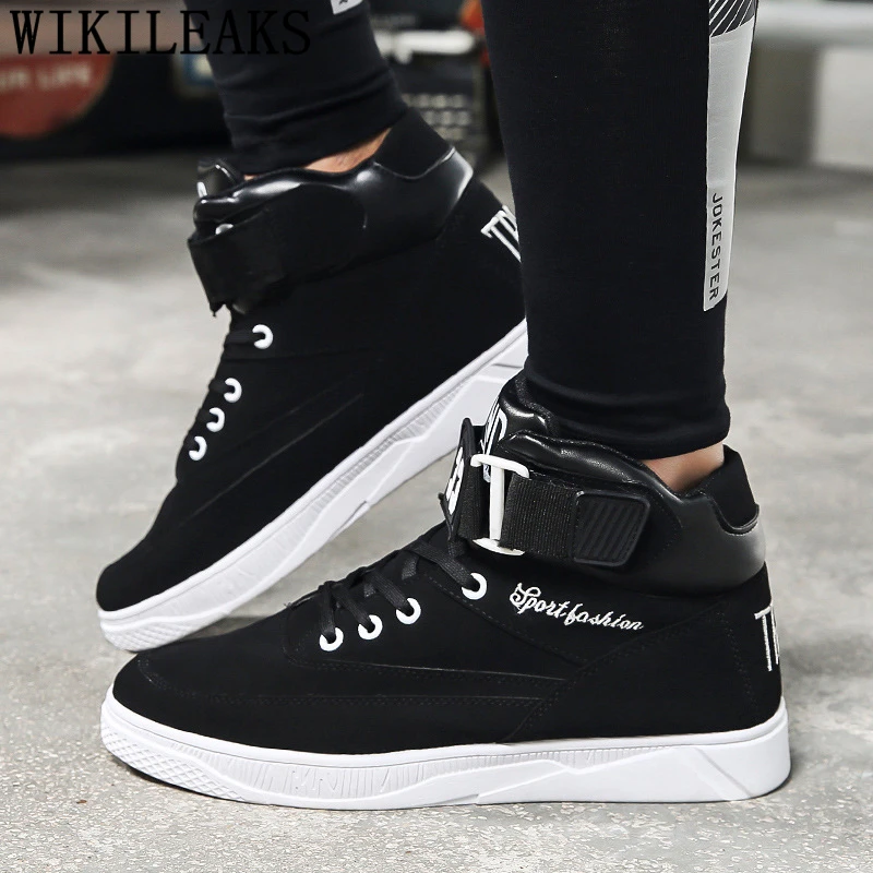 Hip Hop Shoes High Top Sneakers Mens Casual Shoes Hot Sale Italian Brand Designer Shoes Men Leather Chaussure Homme Buty Meskie