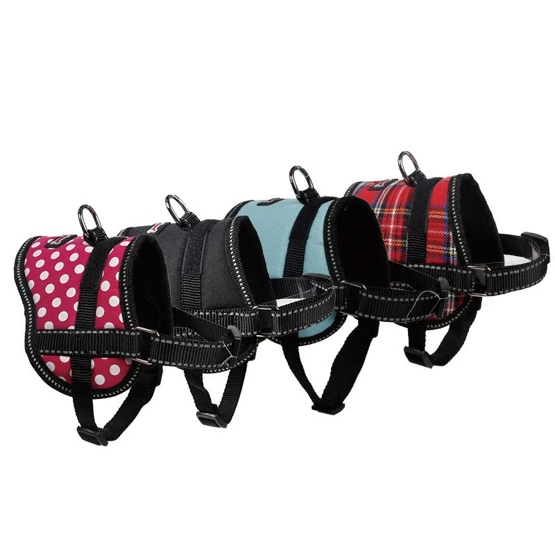 

Fashion Dog Collar Harness Reflective Puppy Dog Service Harness with slogan Reflective Dog Vest Harness for Dogs
