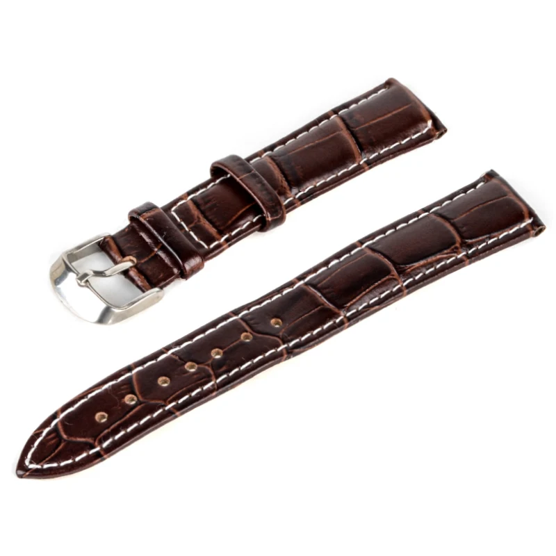 Black Brown Unisex Leather Watchband Steel Buckle Sport Wrist Watch Band Strap Belt Watch Accessories 18/20/22/24mm