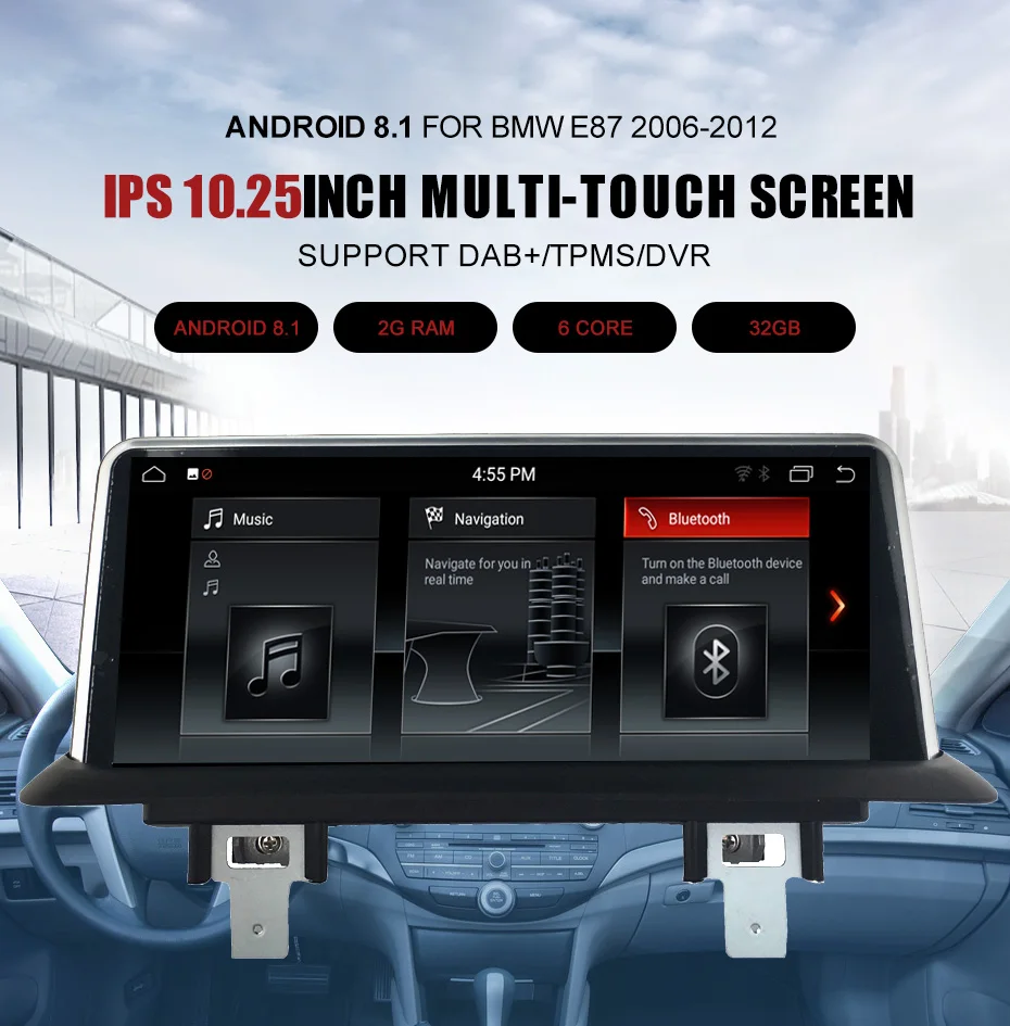 Top KANOR 10.25" IPS screen 6 Core 2+32G Android 8.1 car gps navigation multimedia palyer for BMW E87 2006-2012 with Idrive 5