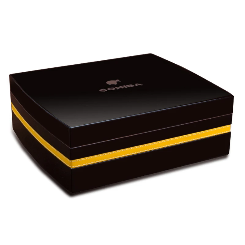 COHIBA Accessories Quality Black Cedar Wood Piano Cuban Cigar Humidor Storage Box W Hygrometer Humidifie Ashtray Cutter Set COHIBA Accessories Quality Black Cedar Wood Piano Cuban Cigar Humidor Storage Box W Hygrometer Humidifie Ashtray Cutter Set