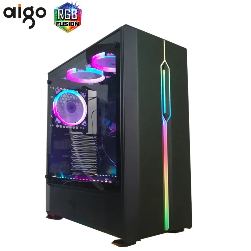 Aigo T20 Desktop PC computer Case ATX/Micro ATX RGB light