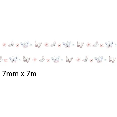 0,7 см* 7 м тонкий Кот листья васи лента DIY декоративные Скрапбукинг планировщик Маскировочная клейкая лента этикетка наклейка канцелярские товары 09 - Цвет: 04 Butterfly