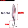 Metal Vib Leech Spinners Spoon Lures 10g 15g 20g Artificial Bait With Feather Hook Night Fishing Tackle for Bass Pike Perch ► Photo 3/6