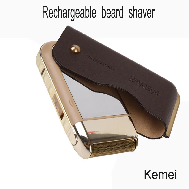 

Kemei New Rechargeable Men Shaver  Leather Wrapped Shaver Portable Electric Shavers