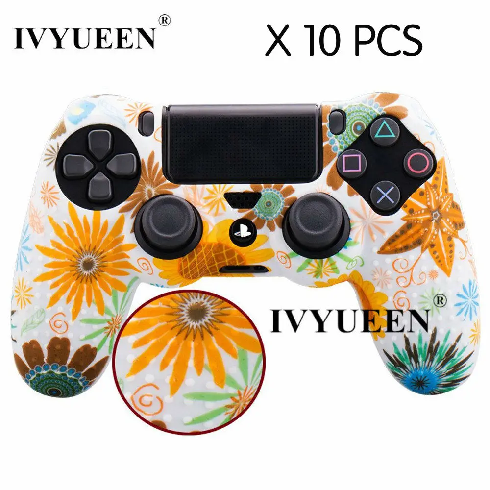 IVYUEEN 10 шт. оптовая продажа для Dualshock 4 PS4 Pro Slim контроллер силиконовая кожа вода трансферная печать чехол для Игровые приставки 4