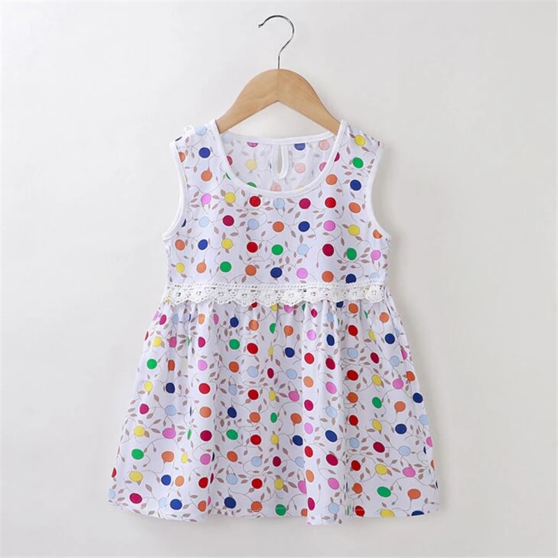 

1-5T Girls Dress Cotton Cute Sleepwear Casual Baby Girls Dress Sleeveless Fashion Kids Children Lace Princess Dress Flower