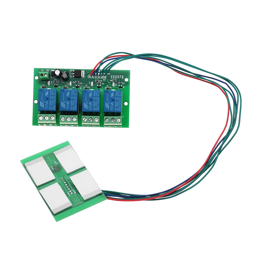 

12V 4Channels Capacitive Button Switch Module With Relay And Self-locking Interlock Function