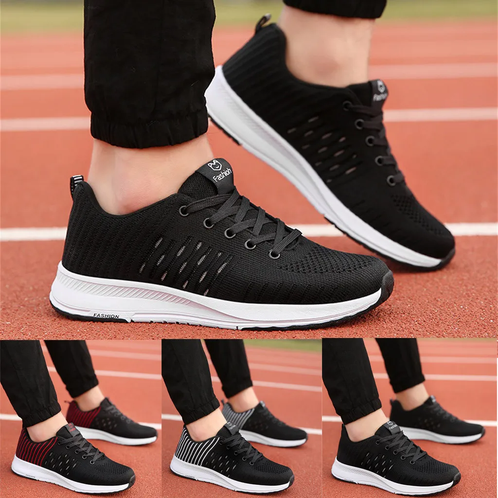 

Breathable Running Shoes For Couple Black White Red Sport Shoes Sneakers Zapatos corrientes de verano chaussure homme de marque
