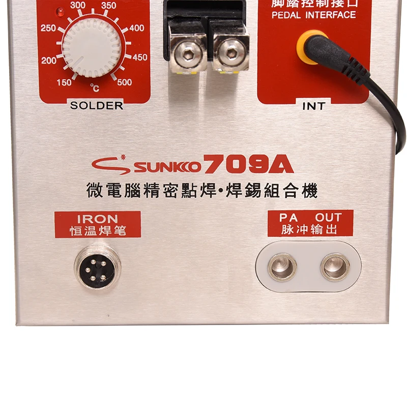 Sunkko 709A 2 in 1 1.9kw LED Pulse Battery Spot Welder Machine Kit Spot Welding with Soldering Iron for 18650 16430 14500 Back
