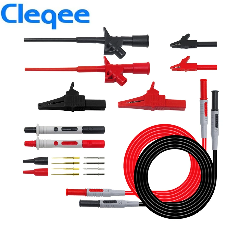 Kit Puntali Per Multimetro Cleqee Con Sonda Perforante – 1000V 20A – Lunghezza 1m