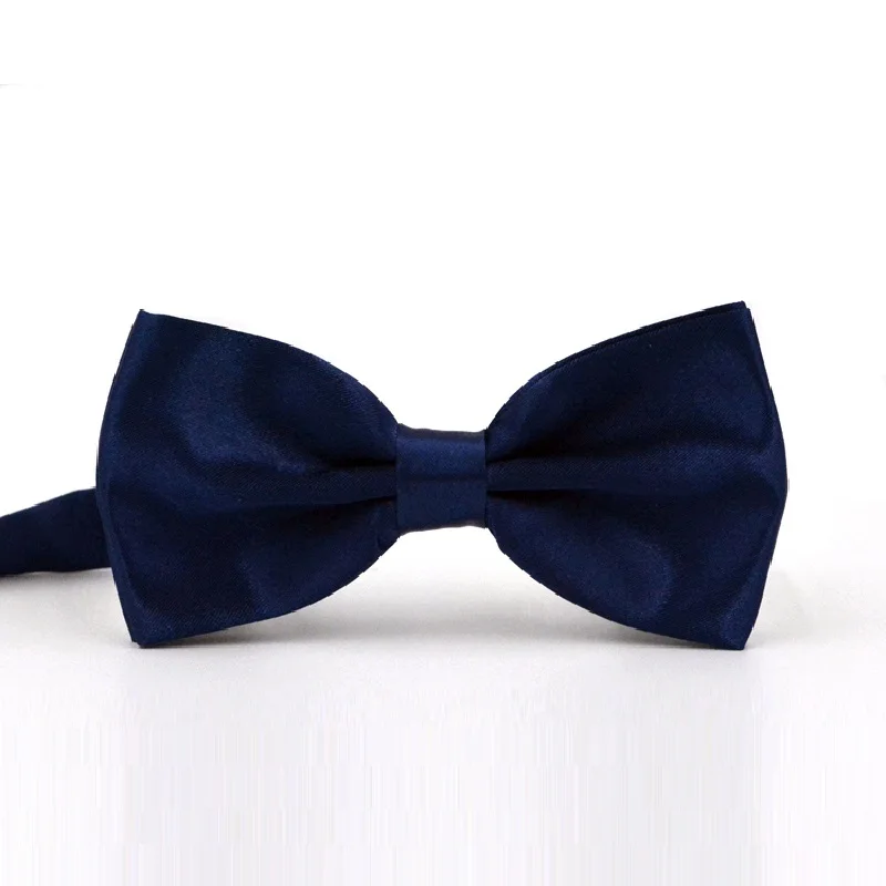 Бордовые галстуки-бабочки для мужчин, модная рубашка, галстук-бабочка для свадьбы, однотонный галстук из полиэстера с бабочками, Свадебный галстук на шею - Цвет: Navy