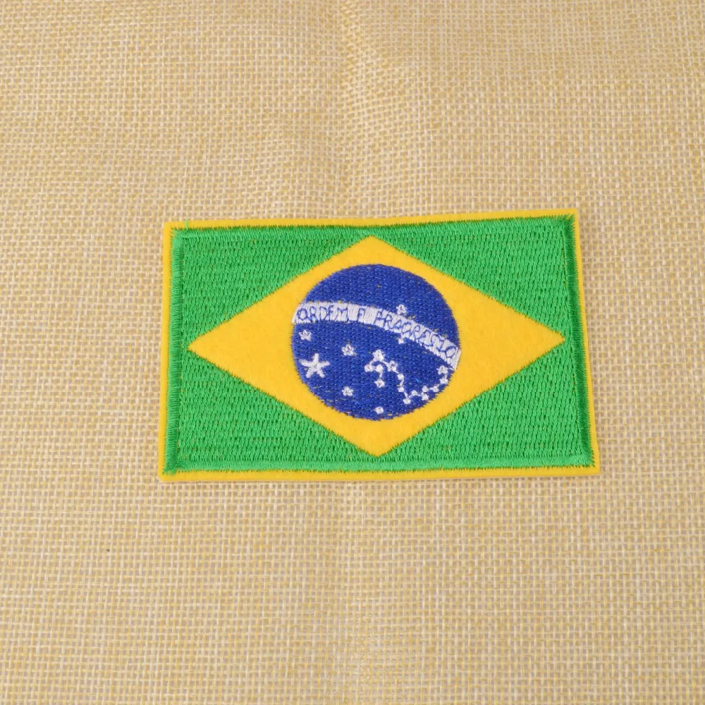 Grosir Eceran Bordir Kain Patch W Lem Brazil Bendera Nasional