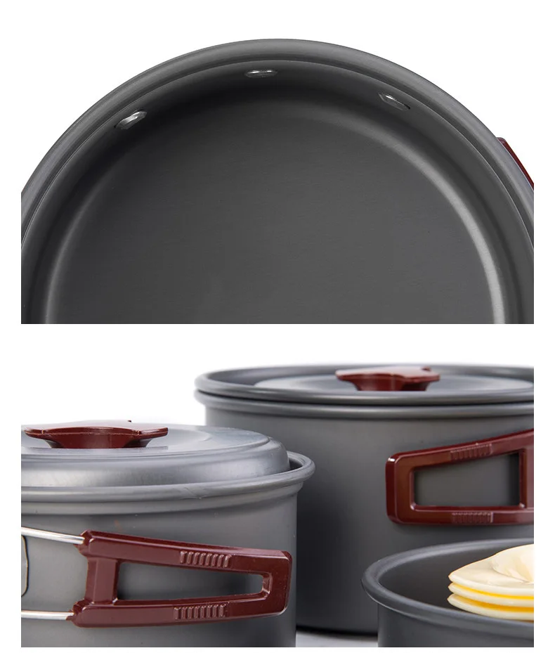 Naturehike ao ar Fogão de Piquenique 4 em 1 Livre Homem Panelas Dobrável Portátil Ultraleve Acampamento Caminhadas Pot Pan Conjunto Nh15t203-g 2-3 8 Cheap Louça para ar livre
