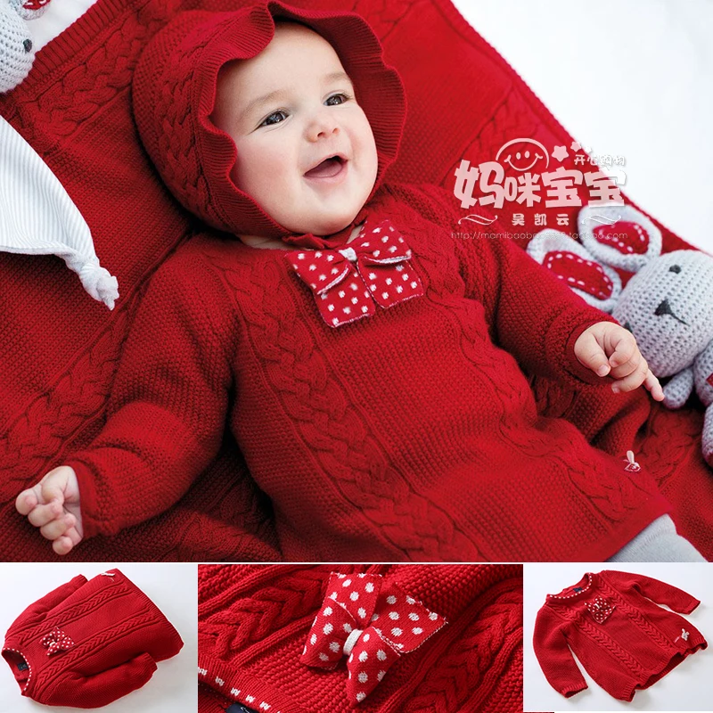 Новинка года; сезон весна-осень; Детский свитер для девочек; Одежда для маленьких девочек; трикотажные свитера пуловеры; детский красный Рождественский свитер