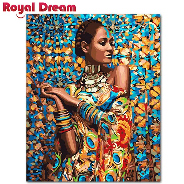 

African beauty DIY Painting By Numbers Acrylic Paint By Numbers HandPainted Oil Painting On Canvas For Living Room Wall Art