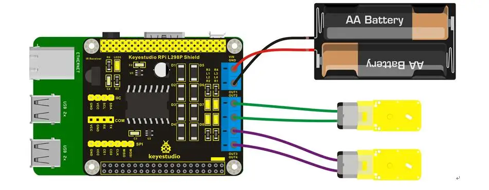 Keyestudio RPI L298P двигатель привод щит для Arduino/Raspberry Pi