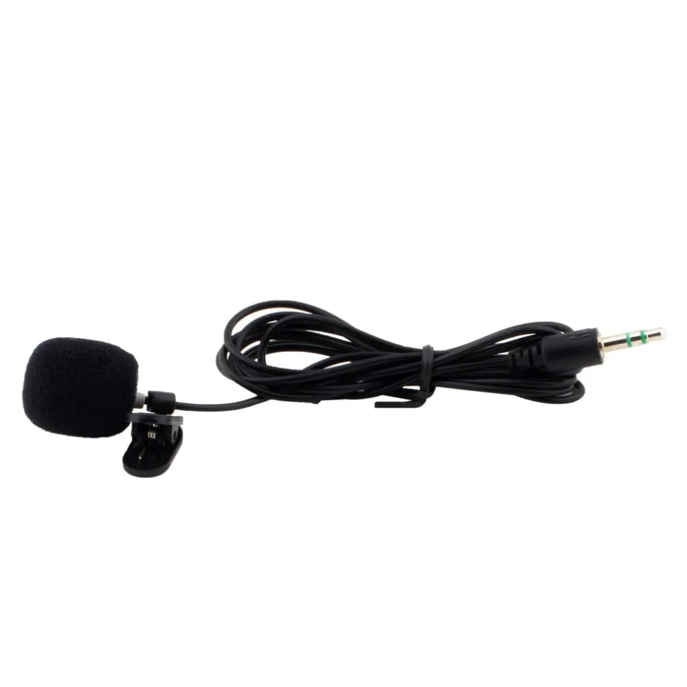 Speech Microphone Black Hands Free Clip on 3.5mm Mini Studio For