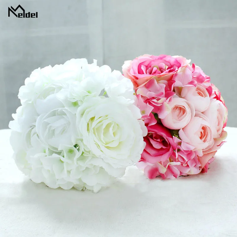 wedding bouquet roses peony artificial flowers  (12)