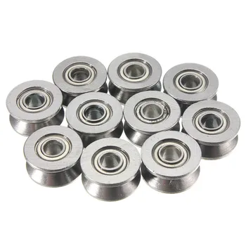 

10pcs New 624VV 4mm High-carbon Steel V-Groove Pulley Sealed Ball Bearings Wire Guide Pulley Wheels Roller