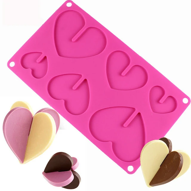 Download 6 Holes Mini Heart Silicone Moulds Bakeware Silicone Cake Molds Fondant Soap Decorating ...