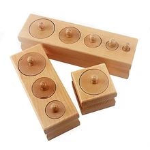 Enfants grande taille bois Montessori matériaux cylindre prise augmentant le Volume poids saisir exercice développement précoce Senseory jouets