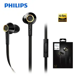 Оригинальный Philips S2 наушники с чистыми высокими частотами точные стерео HIFI гарнитуры для Xiaomi huawei Smartphne