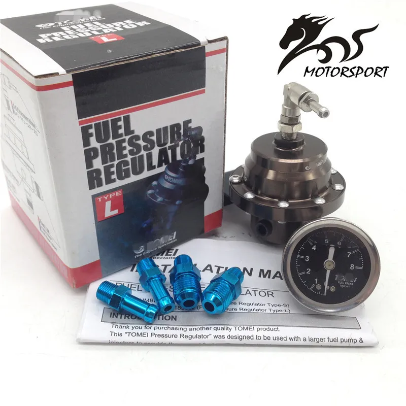 Aluminum Adjustable Tomei style Fuel Pressure Regulator With original gauge TYPE Lin Fuel