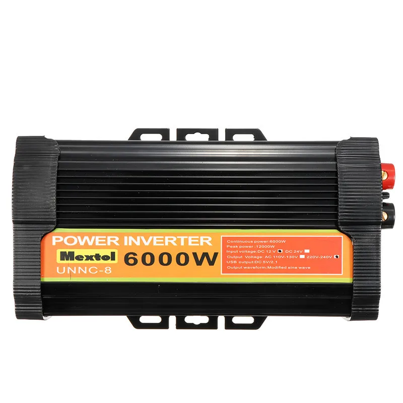 

Inverter 12V 220V 12000 Watt Peak 6000W Auto Modified Sine Wave Voltage Transformer Solar Power Inverter Converter Car Charge