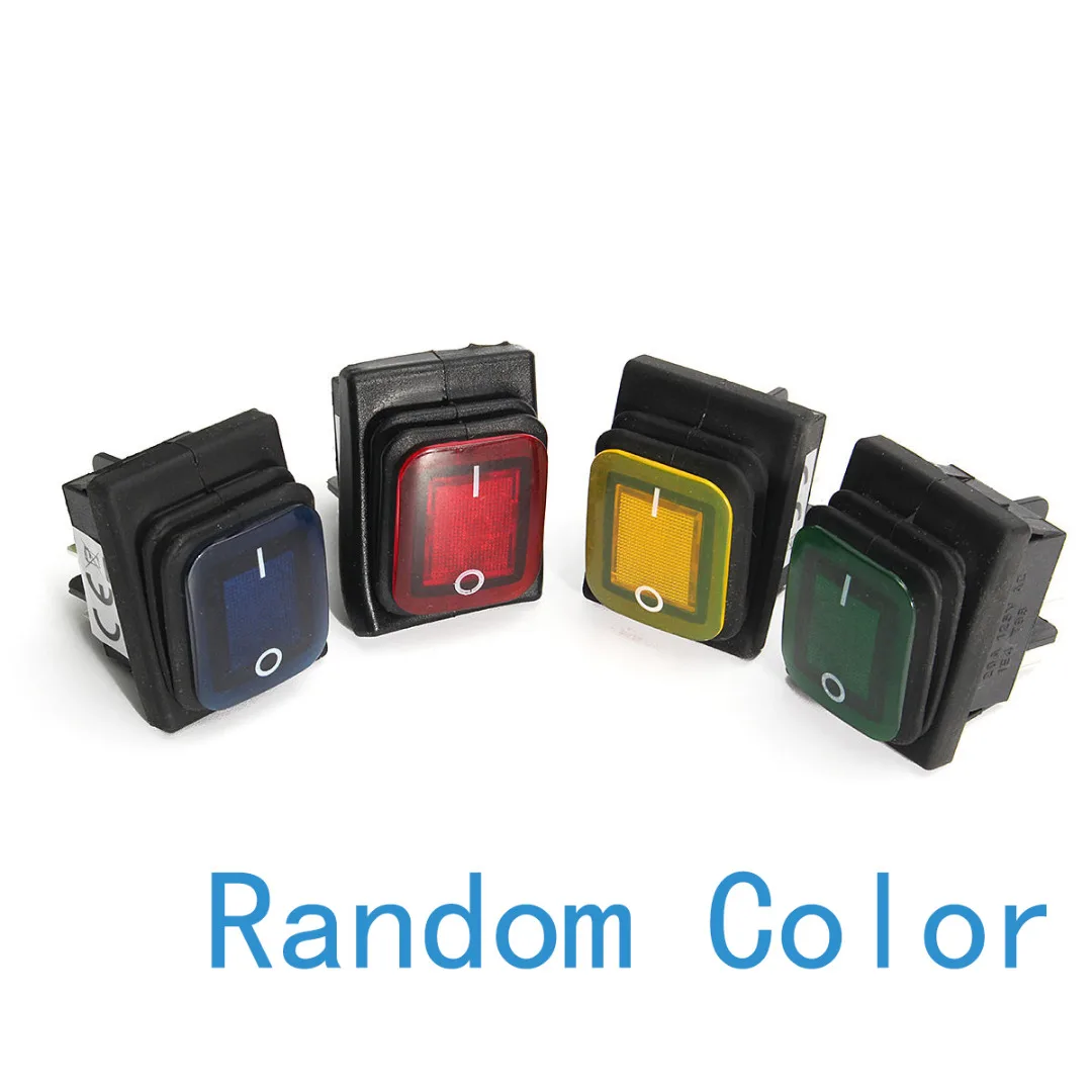 1pcs Waterproof Car Boat Marine On-Off 4 Pin LED Rocker Toggle Switch Momentary