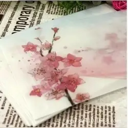 Розовый peach blossom Цветок прозрачная бумага конверт искусственный пергамент размеры для открытки 5 шт./лот кошелек стиль винтаж дизайн