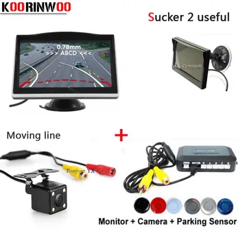 

3in1 Dual Core CPU Car Parking Sensors With Movable Parking Guide camera Reversing Radars with Car Monitor parktronic Detector