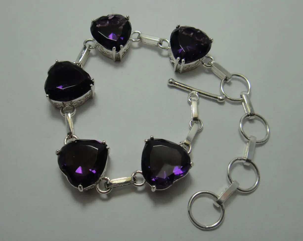

Exempt freight wholesale and retail 925 silver jewelry most popular fashionable mysterious violet SPAR bracelet