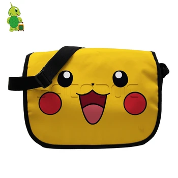 

Funny Chibi Pikachu Printing Messenger Bags School Shoulder Handbag for Students Kids Bookbags Pokemon Crossbody Travel Bag